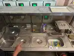 commercial stainless steel food service counter
