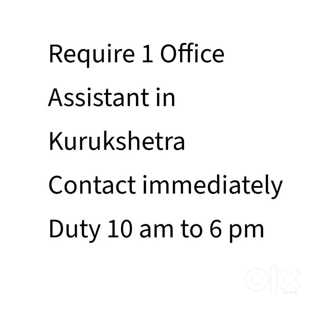 Office Assistant in Kurukshetra 10+2