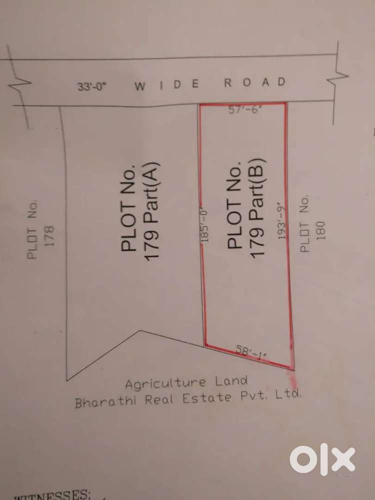 1210 sqyds (10 guntas) land for sale with passbook