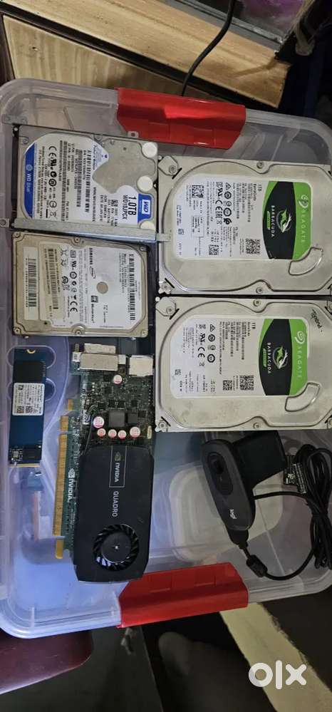 1TB HDD ,1 TB laptop, 256,nvm,1 gb Nvidia Quadro,Logi 720 web cam