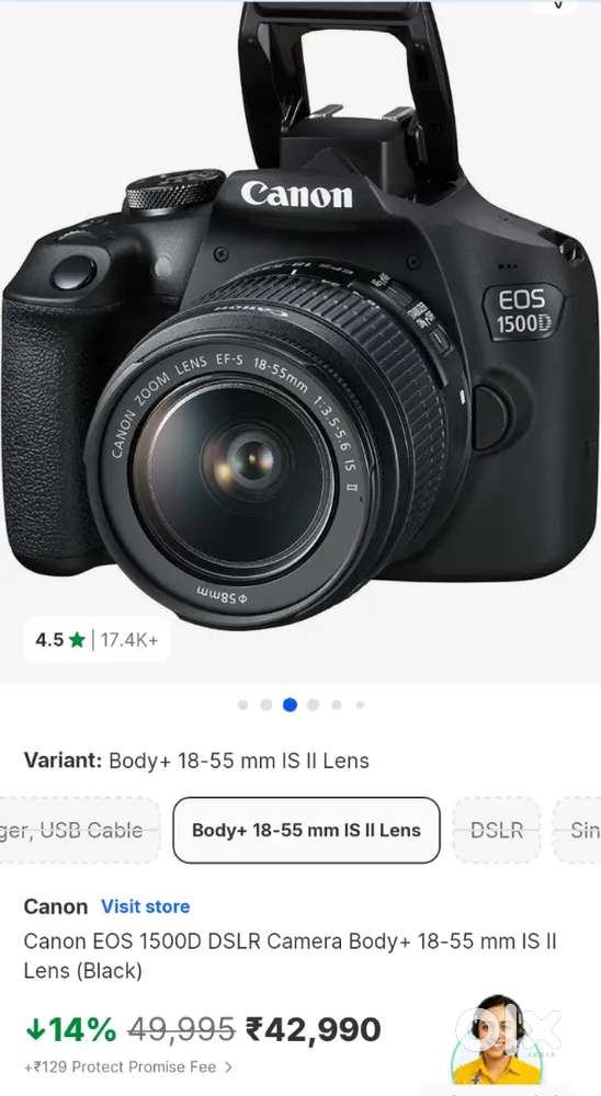 Canon Eos 1500D With portrait Lens and tripod