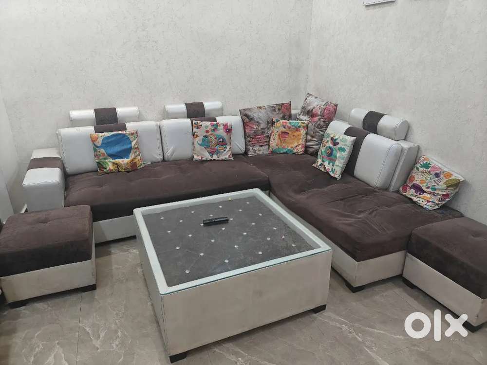L shape 7 seater sofa set
