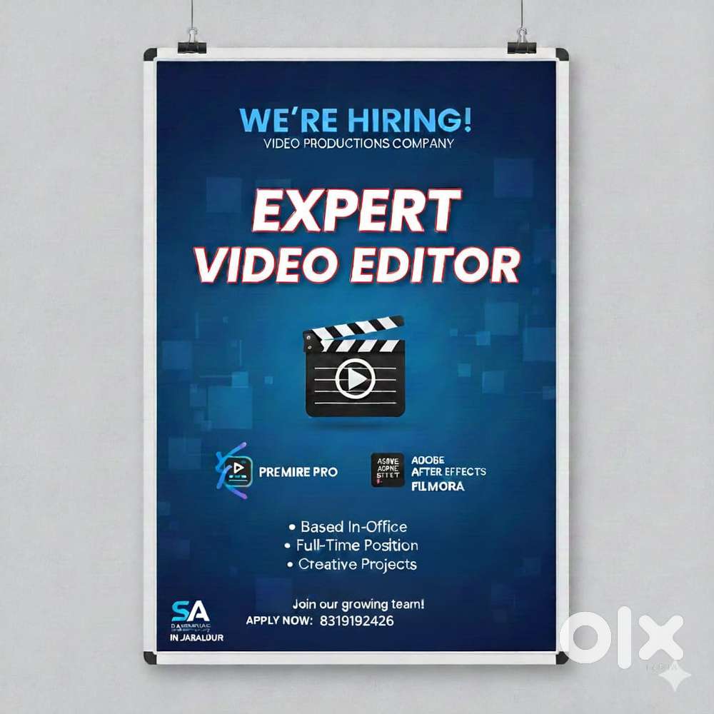 Need expert Video Editor in office
