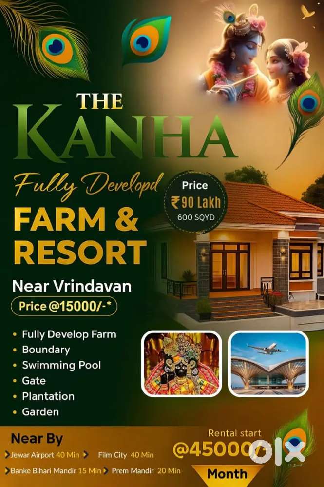 1000Sqyd Farm House In Virndhavan