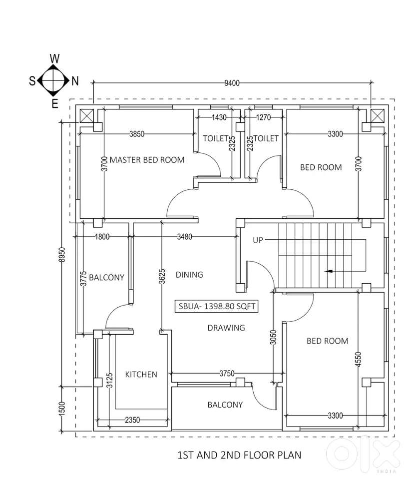 3 BHK flat, under construction G+2 building