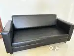 3 Seater leatherette Sofa, foldable study table and coffee table