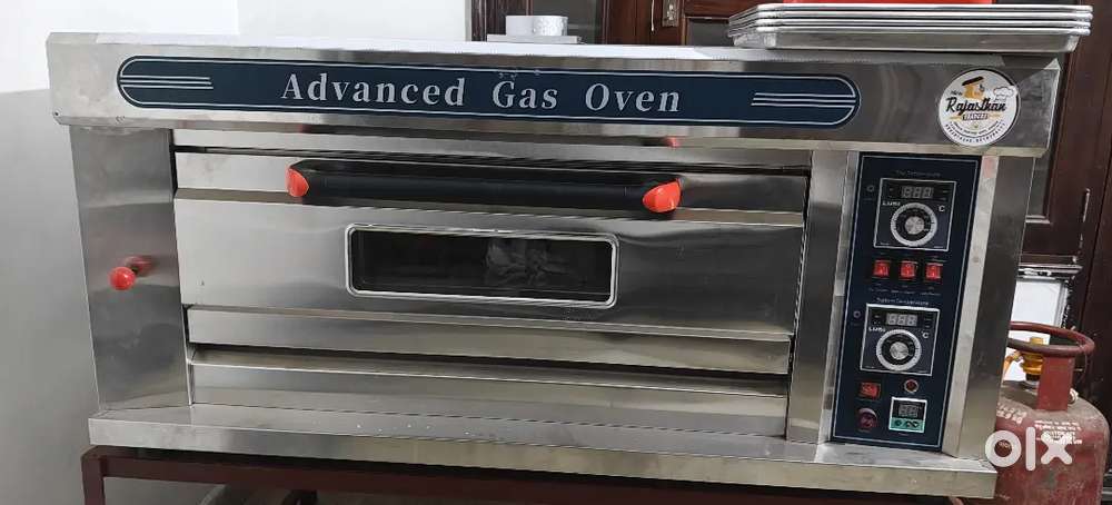 Stainless steel Single deck ( 2 tray) gas oven ceramic stone