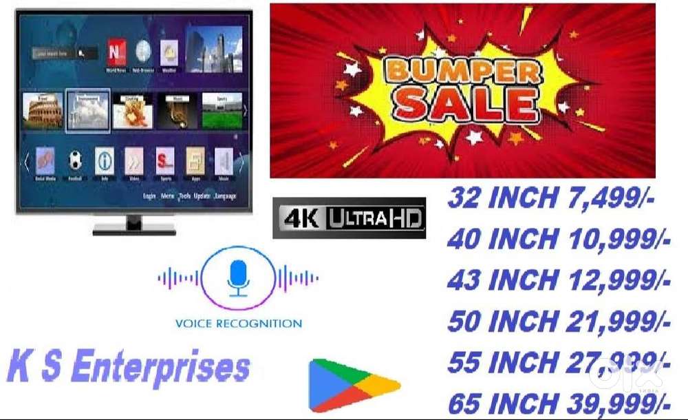 43 INCH SMART LED 4K UHD @ 12999/-