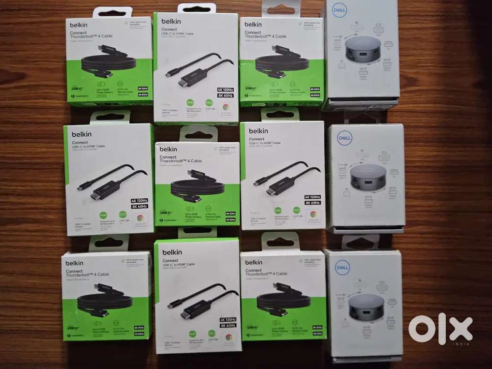 Bulk 50% OFF ON MRP!! BELKIN TB4 & USB-C to HDMI 2.1, DELL DA310, K580