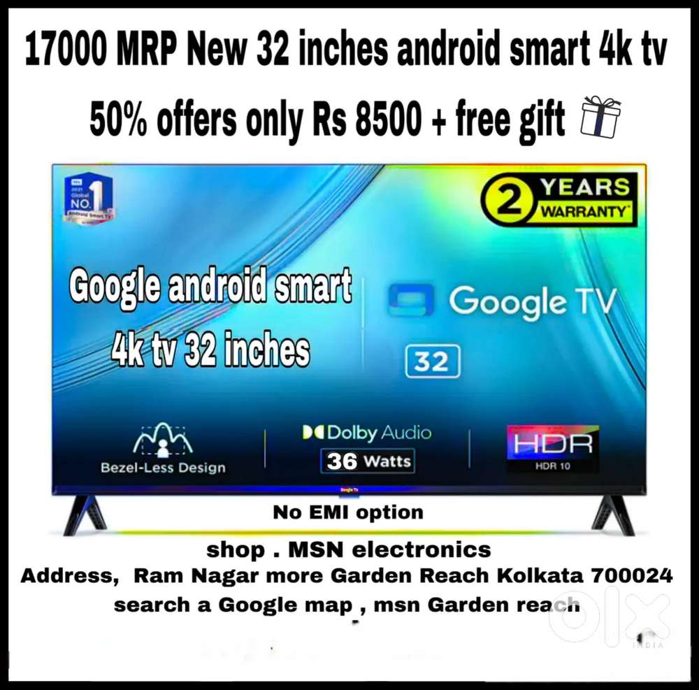 2 years warranty new 32 inches android smart tv Google tv