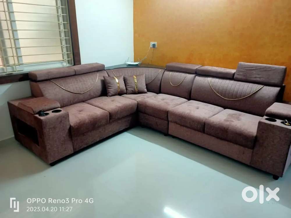 NEW HEAD REST MODEL L TYPE SOFA SET AVAILABLE AT ZAM ZAM FURNITURE