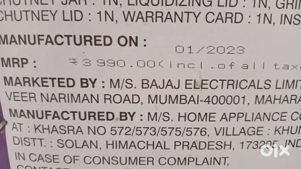 Juicer mixer grinder