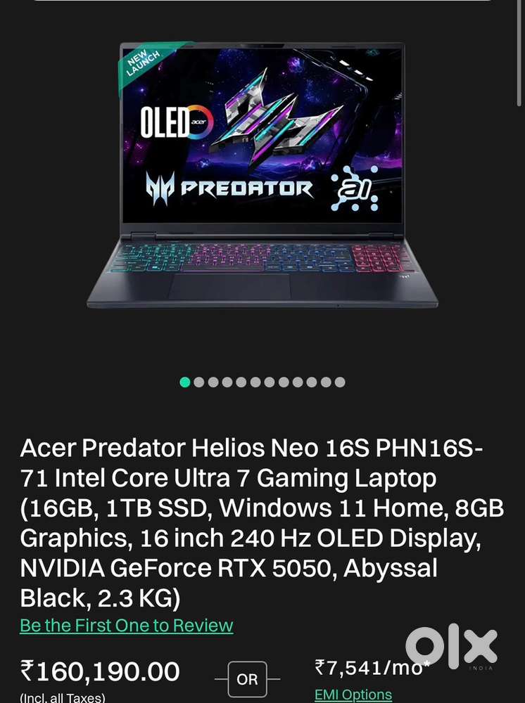 Acer predator Helios Neo16S AI RTX5060 16GB/1TB Gaming laptop