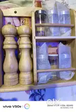 Tea coffee sugar wooden box and spices wooden box
