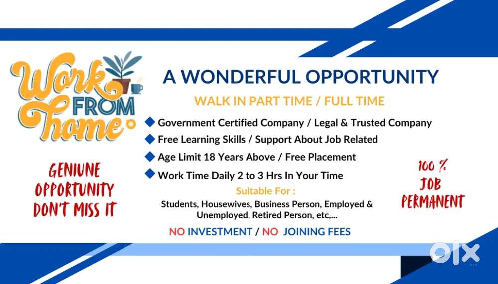 WORK FROM HOME OPPORTUNITY