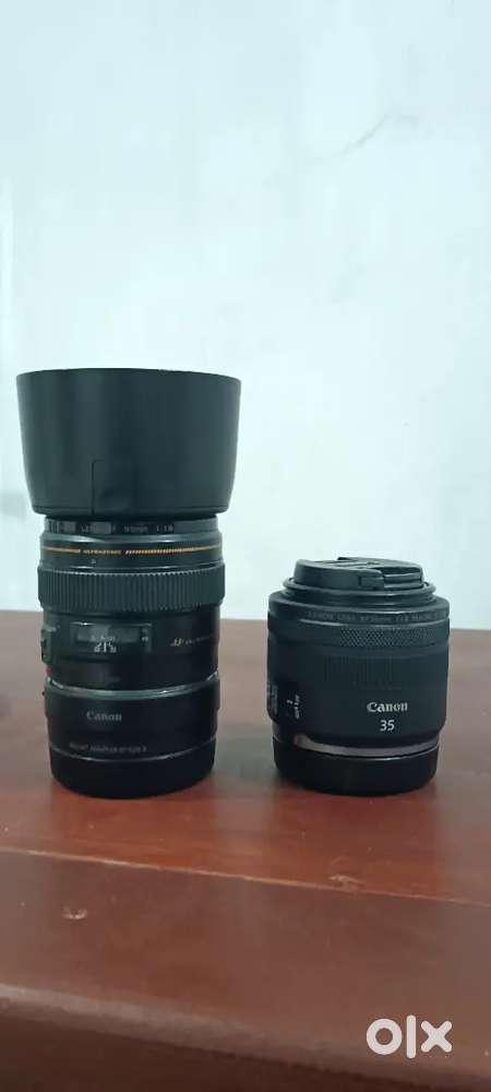 Canon lens 35mm 1.8 RF,85mm 1.8 EF. EF to RF adapter