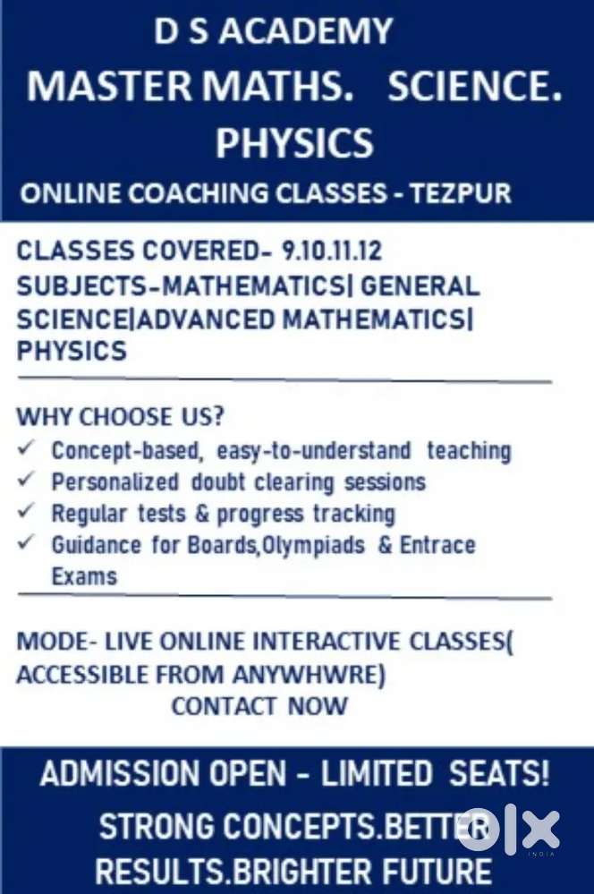 Maths,Science,Physics classes for 9,10,11,12