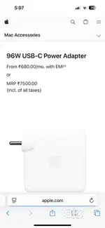Macbook charger 96W with wire