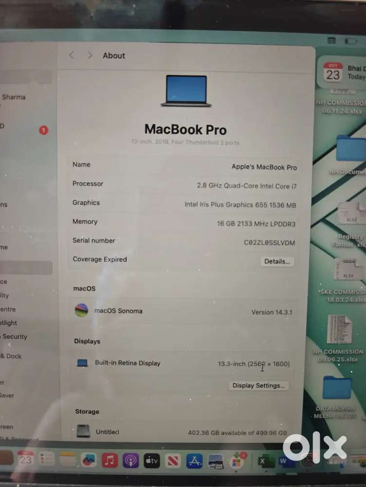 MacBook Pro i7 with touch bar