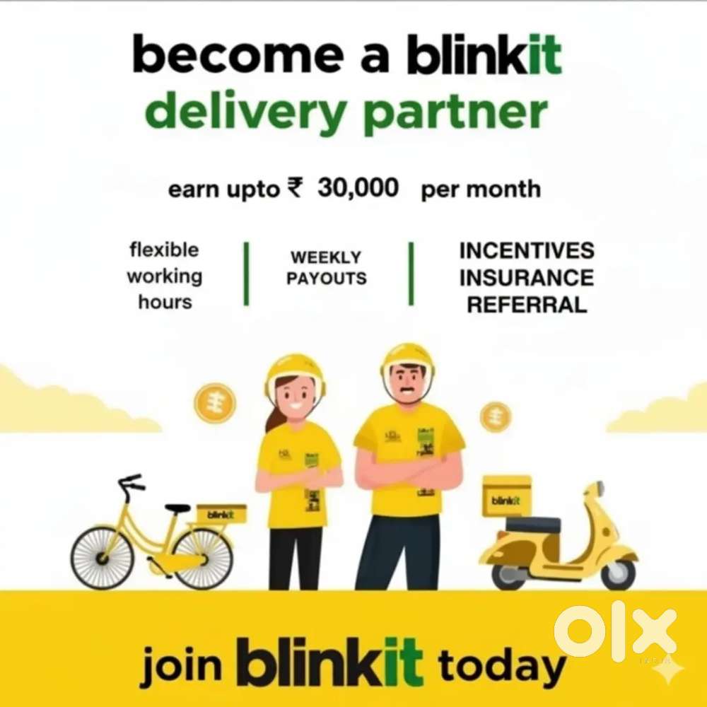 Blinkit grocery delivery job full/part Time