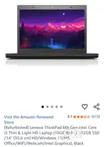Lenovo ThinkPad 6th gen Intel core i5 16Gb Ram and 512Gb Ssd