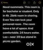 2bhk at lowest price in sharing this is for bachelor or student