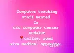 Computer teaching staff wanted