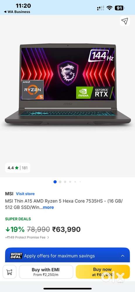 5 units leftBrand New Gaming Laptop Available At Best Price