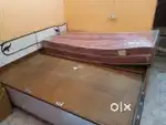Wooden Double Bed with Sleep well Reversible Mattress