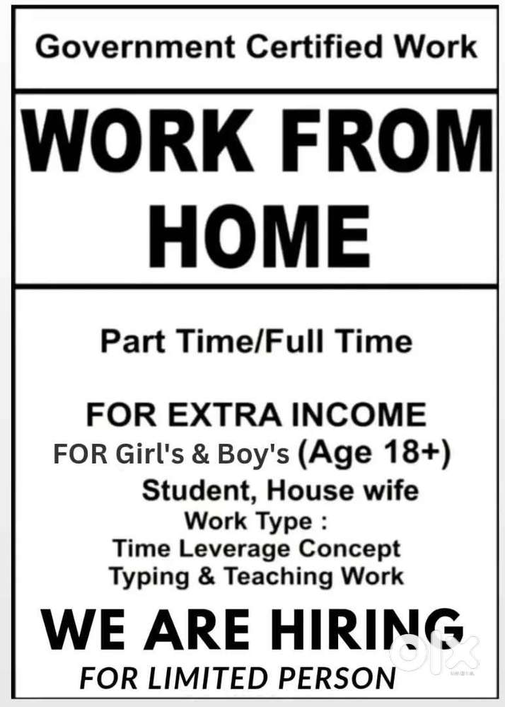 WORK FROM HOME=PART TIME JOBS=SIMPLE TYPING & EASY HAND-WRITING JOBS