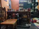 Wooden Dining Table with 6 Chairs – Good Condition