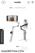 Insta360 Flow 2 Pro  AI-Powered Gimbal Stabilizer for Smartphone (New)
