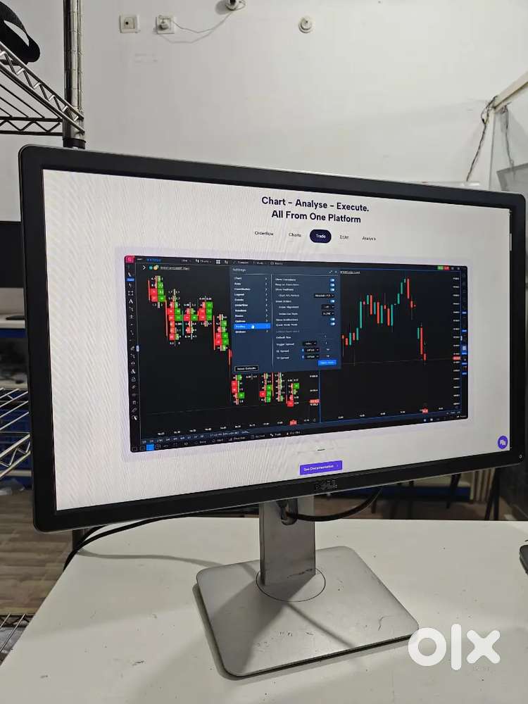 FAST FULL HD WIDE SCREEN MONITOR DELL 24 INC LCD WITH POWER CABLE