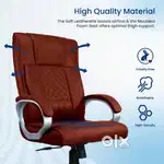 Swift Leatherette Boss Chair  High Back  Fixed Padded Armrests