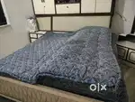 Double bed two Mattress and dressing table