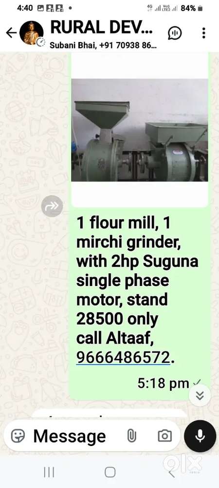 1,FLOUR MILL AND 1,CHILLI GRAINDER.