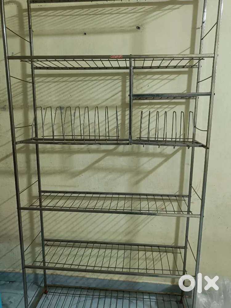 Stainless kichan shelves stand wall mounted rack mandni