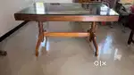 Teak wood Glass topped Dining table