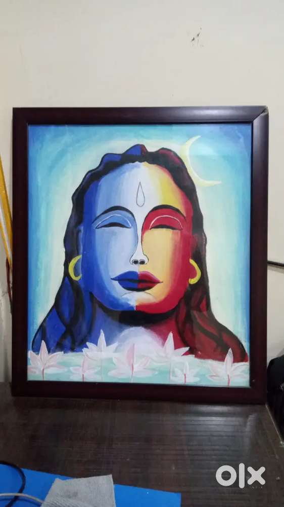 Adiyogi acrylic painting