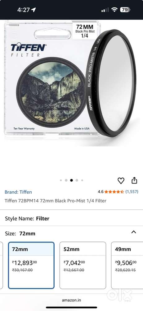 Lens filter, promist and vnd