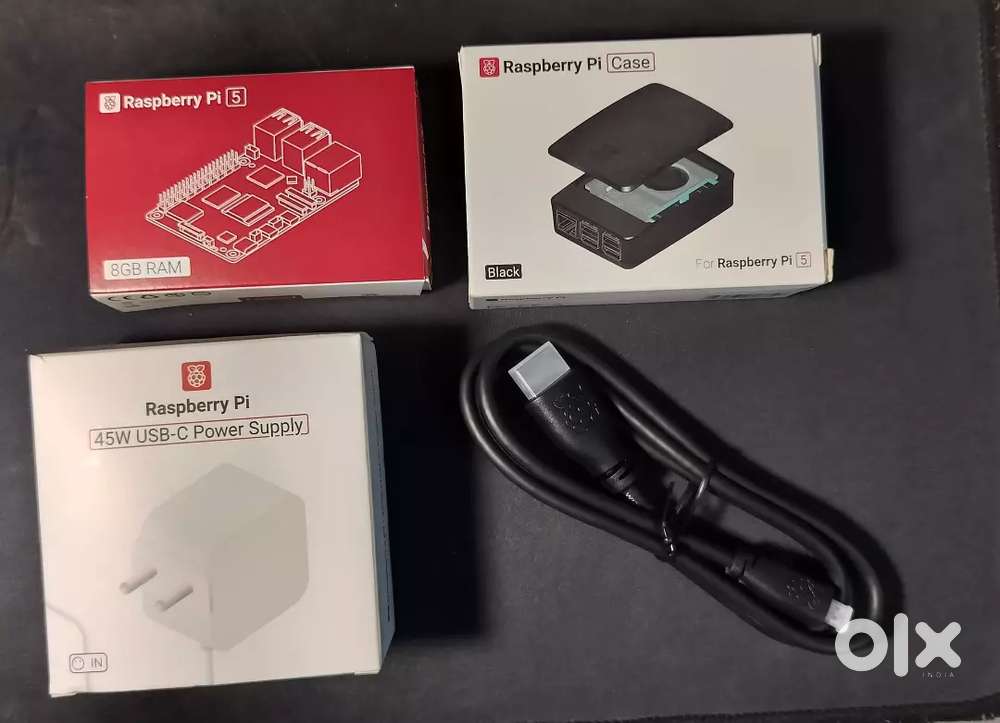 Raspberry Pi 5 Kit  8 GB (Pi5 New in box) full Kit worth ₹11,200