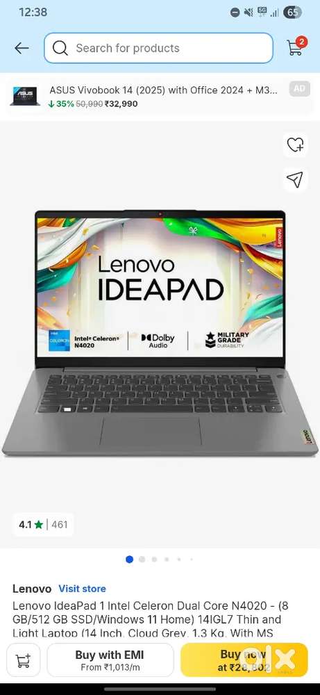 Lenovo Ideapad 1 intel Celeron Dual Core