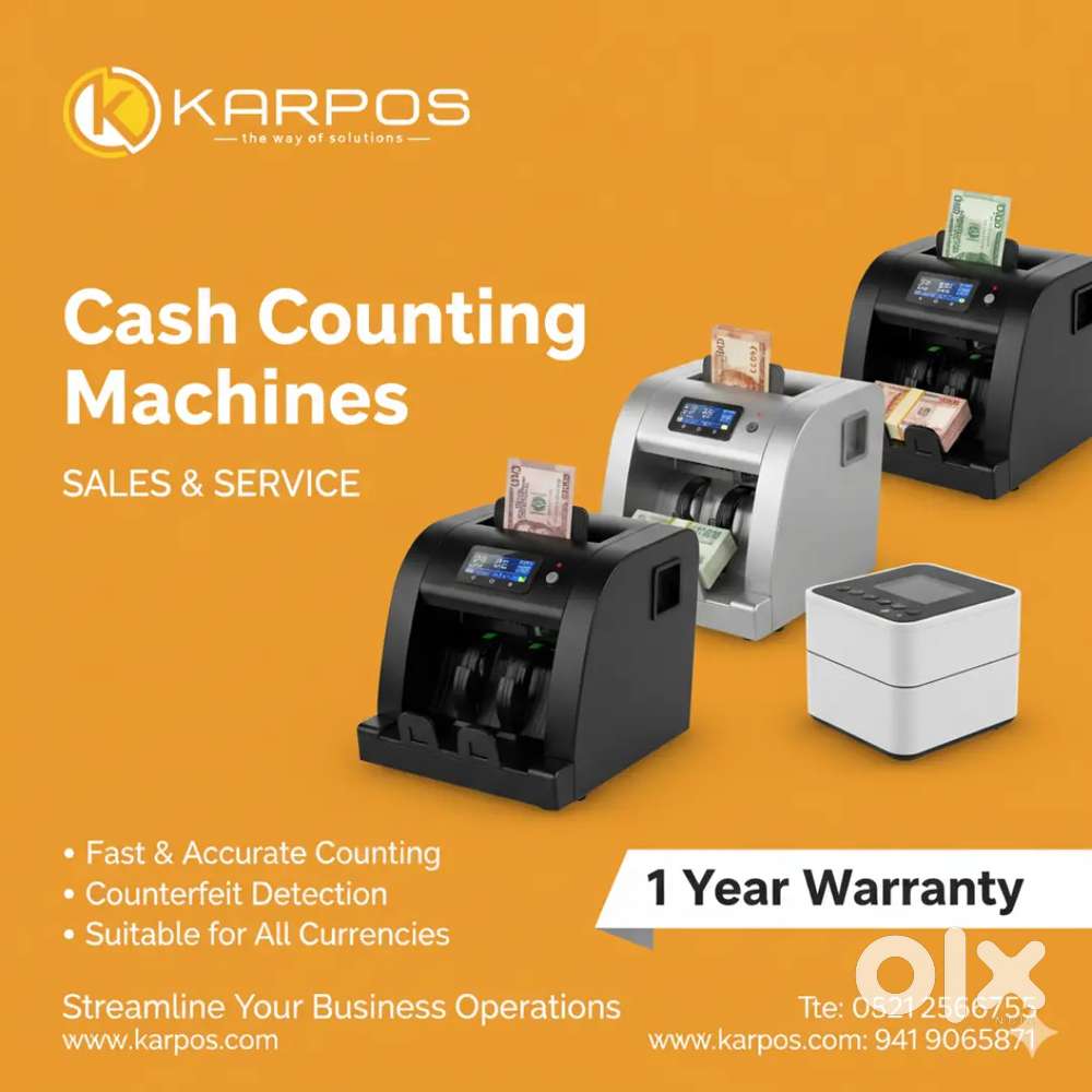 Cash counting machine with 1 year warranty ad no 20250328