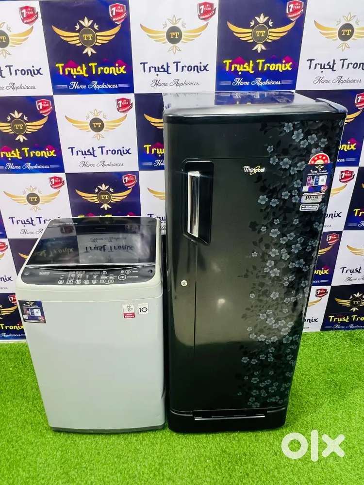 #08 6.5kg LG top load washing machine & 190ltrs whirlpool fridge