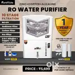 RO Water Purifier 10 Stages Filter , RO + UV + Akaline + Copper + Zinc