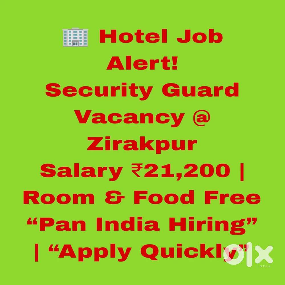 Hotel Job, Food Free, Room, Urgent Joining