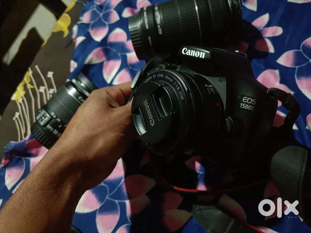 Canon EOS 1500d with 50d zoom lens, 250 lens, 50 lens