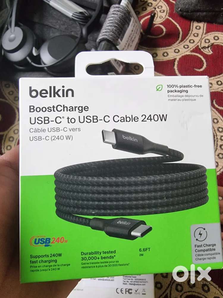 Belkin BoostCharge USB-C to USB-C Cable 240W.