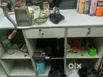 Counter with glass
