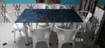 Iron Dinning table with 6 chairs in good condition